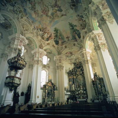Rococo interior of the church, begun in 1727 by Unknown